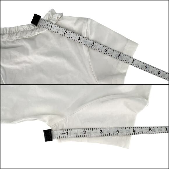 Girls Frilly White Top Crew Neck Short Sleeves No Tags - Picture 8 of 8